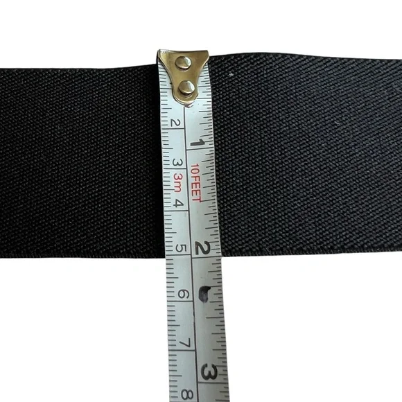 Vintage Black Gold Butterfly Wide Stretch Statement Belt Retro - Picture 5 of 6